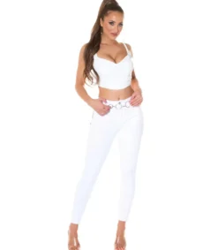Koucla valkoinen latex look lyhyt toppi