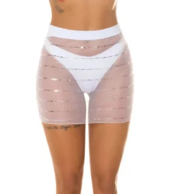 Koucla valkoinen mesh minihame glitterillä