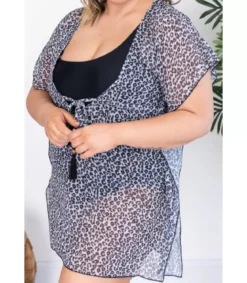 Leokuvioinen rantatunika (plus size)