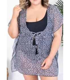 Leokuvioinen rantatunika (plus size)