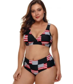 Lippuprinttikuvioiset bikinit
