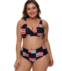 Lippuprinttikuvioiset bikinit