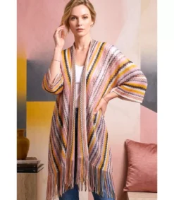 MARCO värikäs kimono hapsuilla