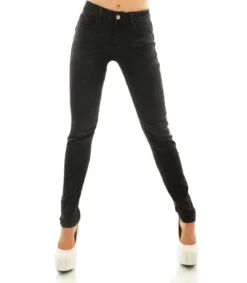 Miss RJ jeans basic mustat push up -farkut