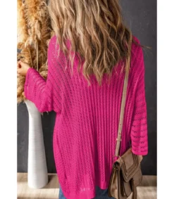 Pinkki virkattu kimono