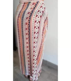 Printtikuvioinen wrap-maksirantahame