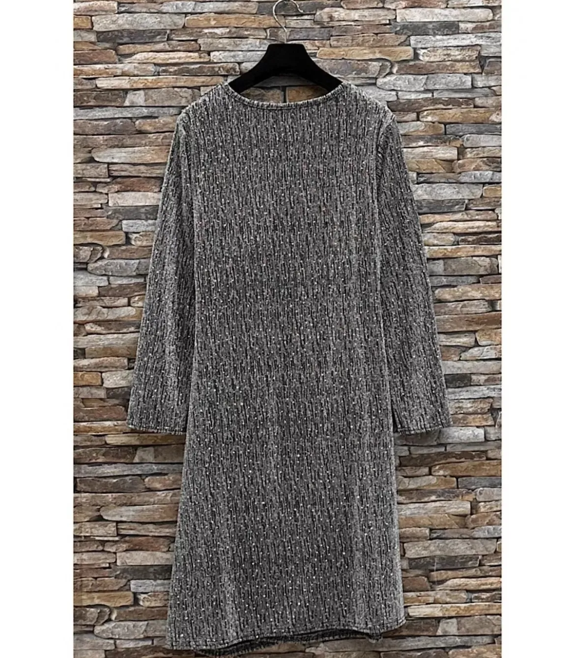 Shibelle hopeinen strassikoristeinen wrap-look v-mekko