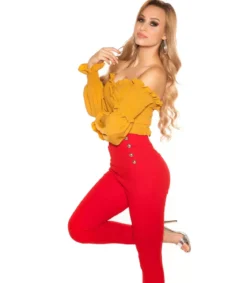 Sinapinkeltainen pitkähihainen lyhyt wrap-look latinapaita