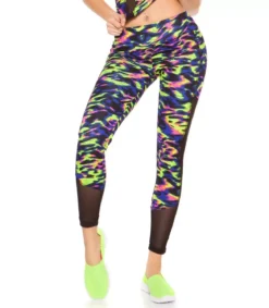Siniset leoprinttiset mesh treenitrikoot + toppi