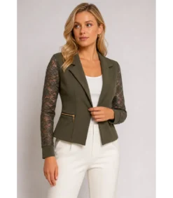 Soleil Star khaki pitsihihainen bleiseri
