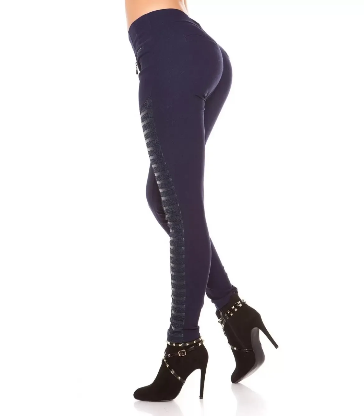 Tummansiniset koristeiset treggingsit