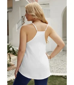 Valkoinen mustakoristeinen toppi (plus size)