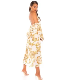 Valkoinen printtikuvioinen kimono