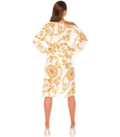 Valkoinen printtikuvioinen kimono