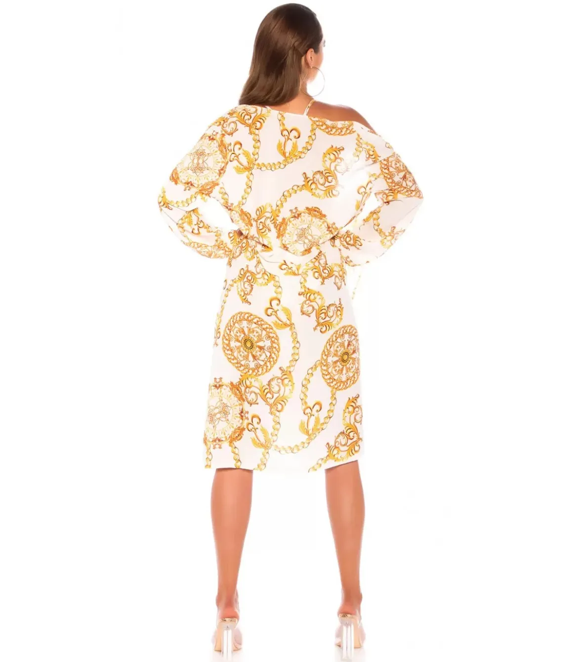 Valkoinen printtikuvioinen kimono