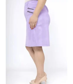 Veti Style lila mokkahame vetoketjuilla (plus size)