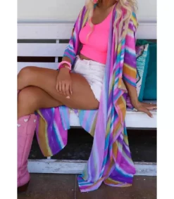 Värikäs sateenkaari kimono