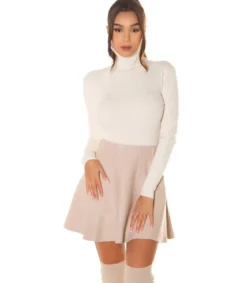 Whoo beige pitkähihainen pooloneule
