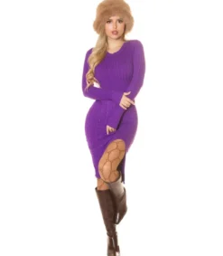 WHOO violetti neulemekko halkiolla