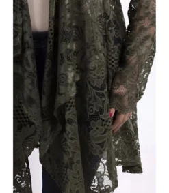 2W Paris khaki pitsinen neuletakki (plus size)