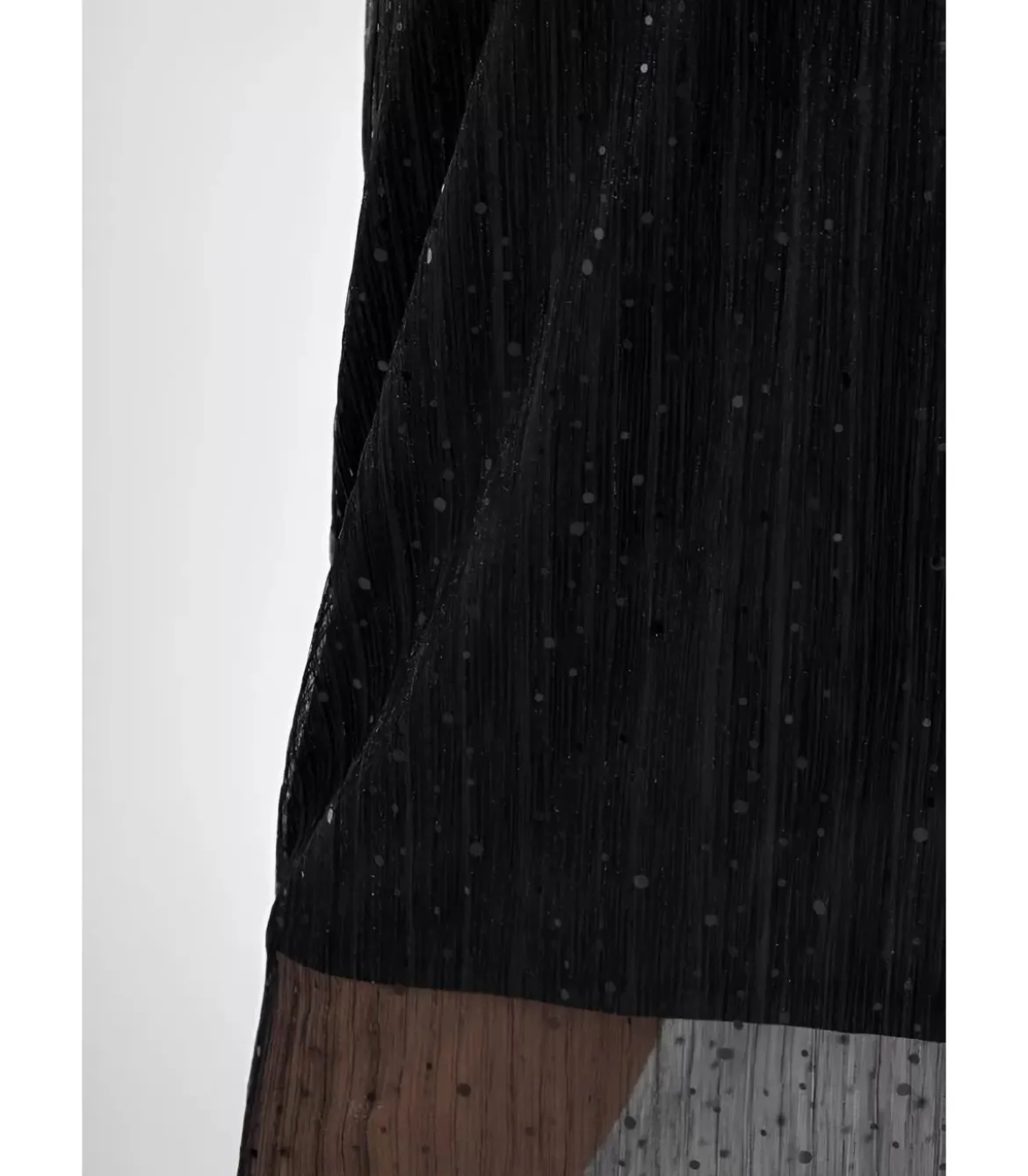 2W Paris musta paljettikoristeinen mesh-maksihame (plus size)